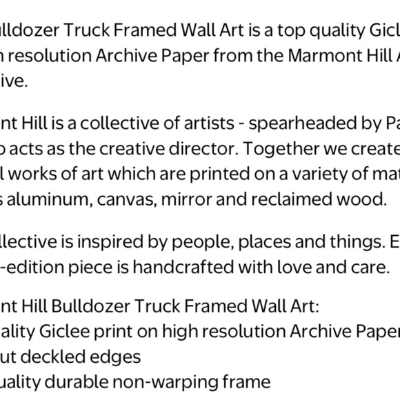 Bulldozer Print Marmont Hill Art Collective 12X18 Framed Kids Room - See Notes - Picture 8 of 8
